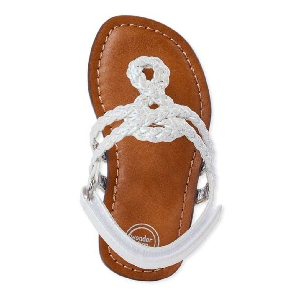 Wonder Nation White and Brown Kids Sandals